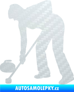 Samolepka Curling 002 levá 3D karbon bílý