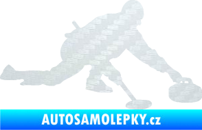 Samolepka Curling 003 pravá 3D karbon bílý