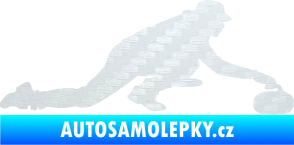 Samolepka Curling 004 pravá 3D karbon bílý