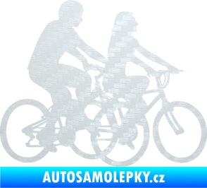 Samolepka Cyklisté 001 pravá pár 3D karbon bílý