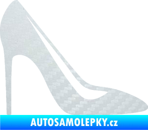 Samolepka Dámská bota 001 pravá lodička 3D karbon bílý