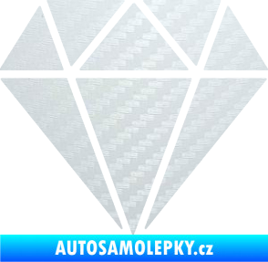 Samolepka Diamant 001 3D karbon bílý