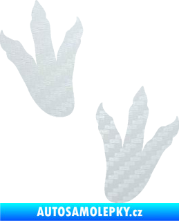 Samolepka Dinosaurus stopy 001 levá 3D karbon bílý