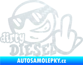 Samolepka Dirty diesel smajlík 3D karbon bílý