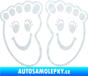 Samolepka Dítě v autě 060 veselé nožičky 3D karbon bílý