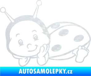 Samolepka Dítě v autě 063 levá beruška 3D karbon bílý