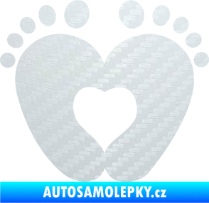 Samolepka Dítě v autě 064 nožičky 3D karbon bílý