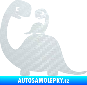 Samolepka Dítě v autě 105 levá dinosaurus 3D karbon bílý