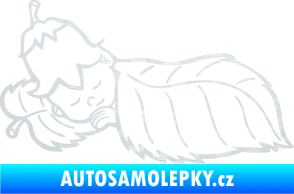 Samolepka Dítě v autě 107 levá spinká na lístečku 3D karbon bílý