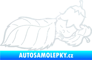 Samolepka Dítě v autě 107 pravá spinká na lístečku 3D karbon bílý