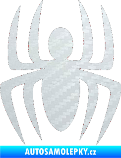 Samolepka Pavouk 005 3D karbon bílý