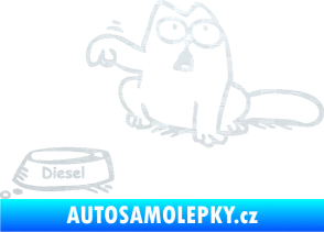 Samolepka Dolej diesel - levá 3D karbon bílý