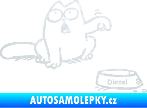 Samolepka Dolej diesel - pravá 3D karbon bílý