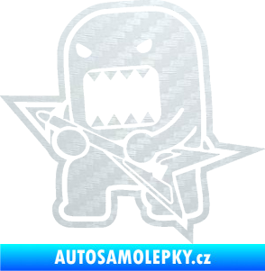 Samolepka Domo 004 levá rocker 3D karbon bílý