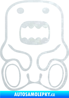 Samolepka Domo 006 sedí 3D karbon bílý