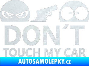 Samolepka Dont touch my car 006 3D karbon bílý