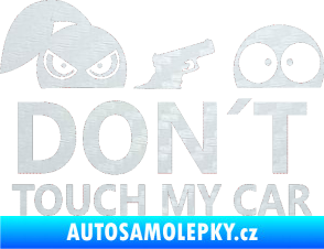 Samolepka Dont touch my car 007 3D karbon bílý