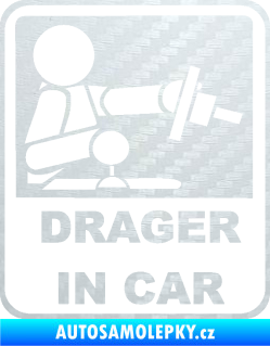 Samolepka Drager in car 001 3D karbon bílý