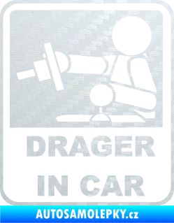 Samolepka Drager in car 002 3D karbon bílý