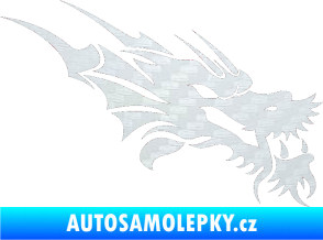 Samolepka Dragon 001 pravá 3D karbon bílý