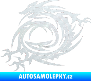 Samolepka Dragon 002 levá 3D karbon bílý