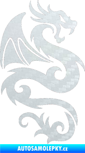 Samolepka Dragon 005 pravá 3D karbon bílý