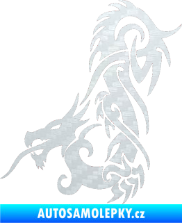 Samolepka Dragon 007 levá 3D karbon bílý