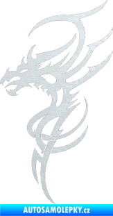Samolepka Dragon 017 levá 3D karbon bílý