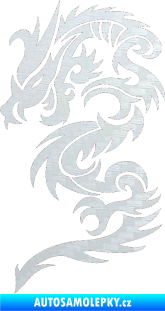 Samolepka Dragon 022 levá 3D karbon bílý