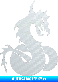 Samolepka Dragon 031 pravá 3D karbon bílý