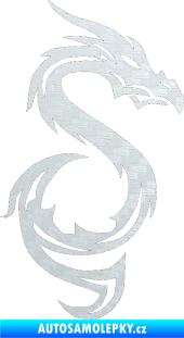 Samolepka Dragon 033 pravá 3D karbon bílý