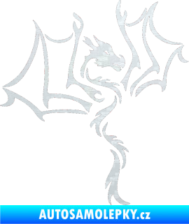 Samolepka Dragon 034 pravá 3D karbon bílý