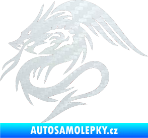 Samolepka Dragon 039 levá 3D karbon bílý