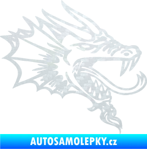 Samolepka Dragon 046 pravá 3D karbon bílý