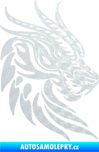 Samolepka Dragon 051 pravá dračí hlava 3D karbon bílý