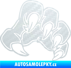 Samolepka Drápy 001 pravá 3D karbon bílý