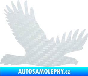 Samolepka Dravec na sklo 004 pravá 3D karbon bílý
