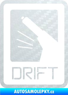 Samolepka Drift 004 3D karbon bílý