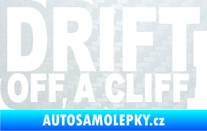 Samolepka Drift off a cliff 3D karbon bílý