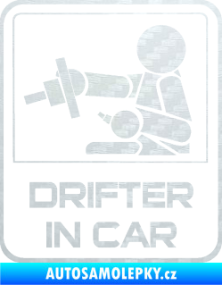Samolepka Drifter in car 001 3D karbon bílý