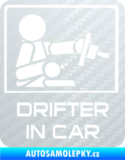 Samolepka Drifter in car 004 3D karbon bílý