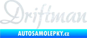 Samolepka Driftman nápis 3D karbon bílý