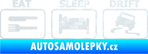 Samolepka Eat sleep drift 001 3D karbon bílý