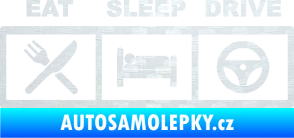 Samolepka Eat, sleep, drive 001 s nápisem 3D karbon bílý