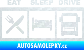 Samolepka Eat, sleep, drive 003 s nápisem 3D karbon bílý