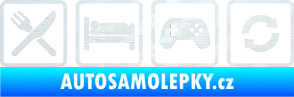 Samolepka Eat sleep game repeat hrát počítačové hry 3D karbon bílý