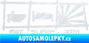 Samolepka Eat sleep JDM 3D karbon bílý