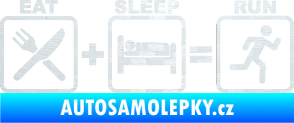 Samolepka Eat sleep run 3D karbon bílý