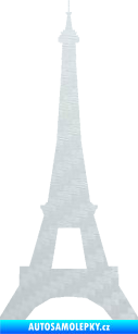 Samolepka Eifelova věž 001 3D karbon bilý