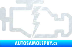 Samolepka Engine fail 002 motor 3D karbon bílý